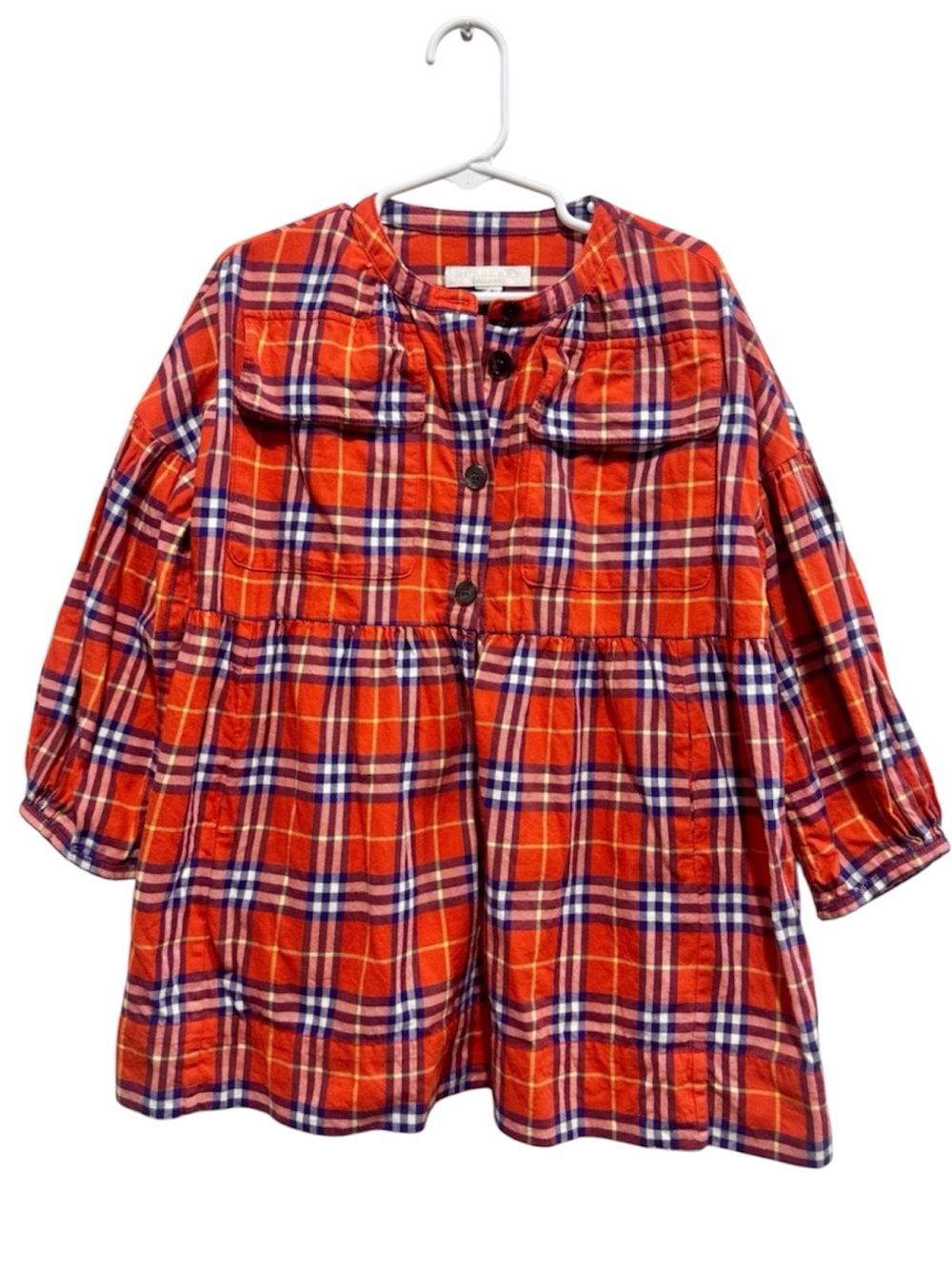 Burberry Girls Red Plaid Swing Tunic Dress Estimated 4T